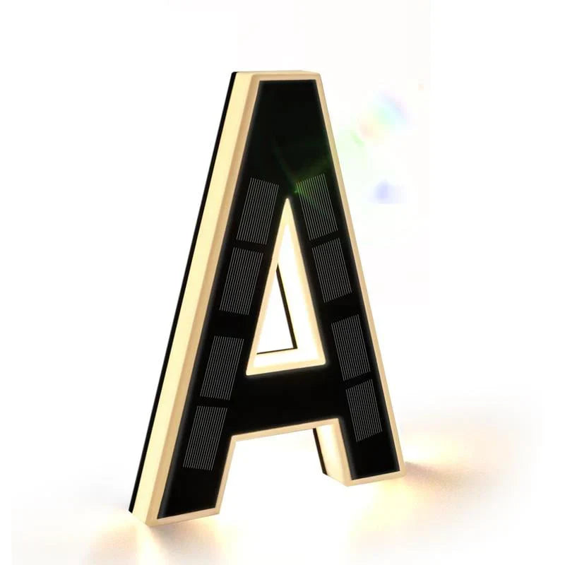 Solar-powered digital house number lamp