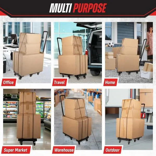 500-Pound Heavy-Duty Luggage Cart with Wheels, Foldable Hand Truck