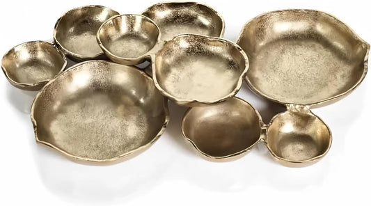 Gold and white enamel