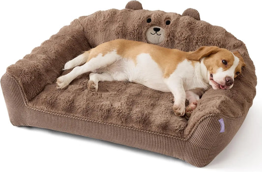 A furry pet bed designed by a primitive bear