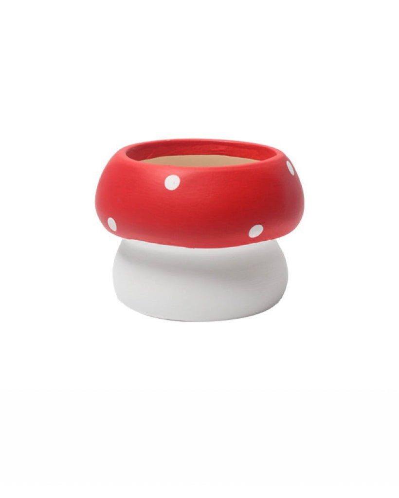 Handmade Cute Whimsical Ceramic Mushrrom Plant Flower Pot for Indoor / Outddor