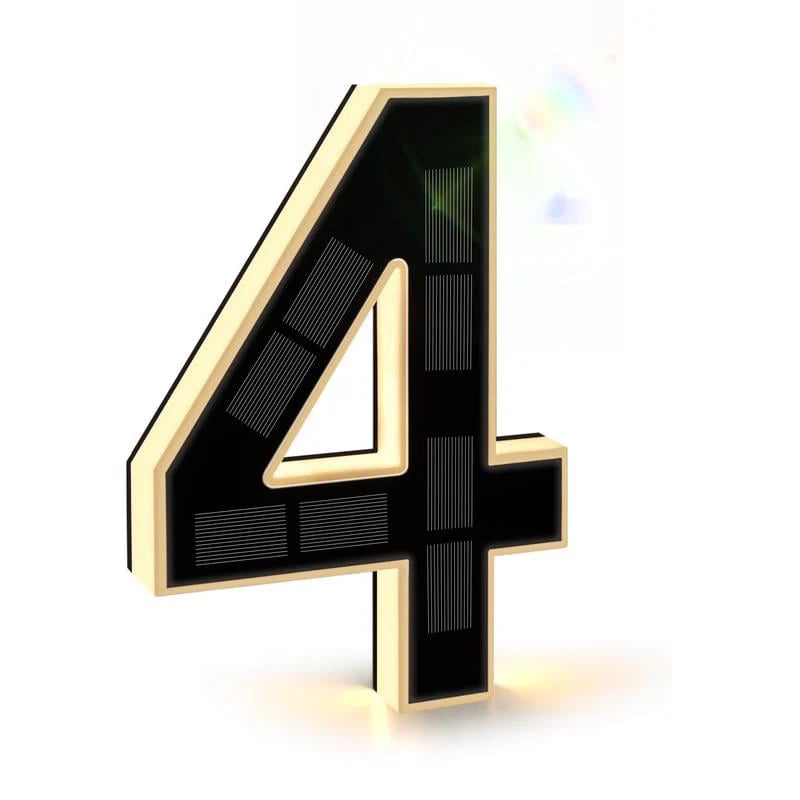 Solar-powered digital house number lamp